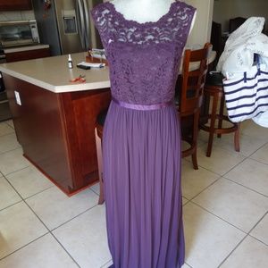 David's Bridal Bridesmaid Dress Plum Sz 6